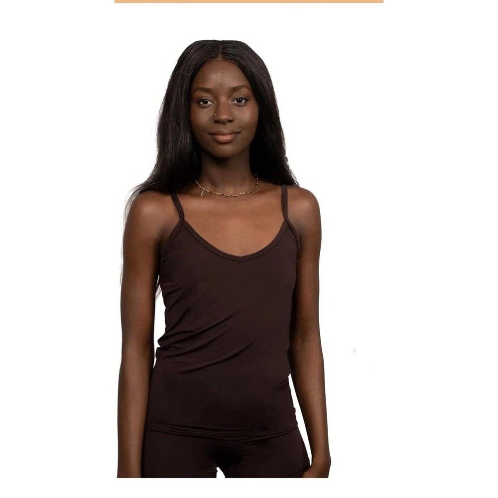 Elita Silk Magic Spaghetti Strap Crossover Reversible Camisole - Expresso XL